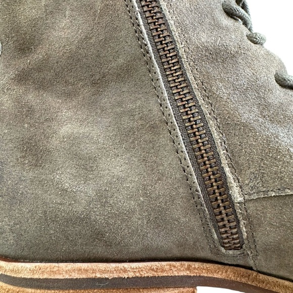 Kork-Ease Catalina Combat Stacked Heel Leather Lace-Up Side Zip Booties Size 10M - Picture 14 of 16